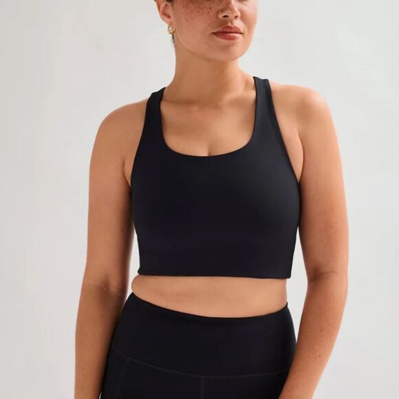 NEW Girlfriend Collective Paloma Racerback Bra - Black Small - Picture 1 of 7